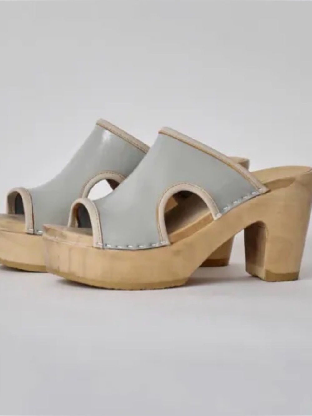 No. 6 Patent Leather Platform Clog Mule EU 38 Blue Euro Summer Cottagecore Chic